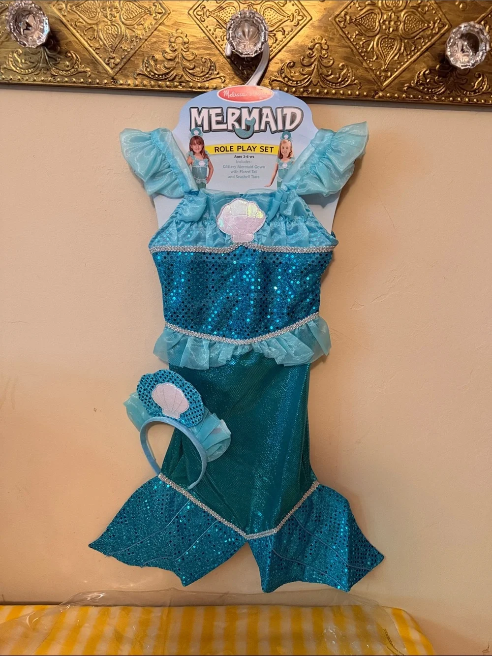 NWT Melissa & Doug Mermaid Costume Dress Up Role Play Set (Ages 3-6)